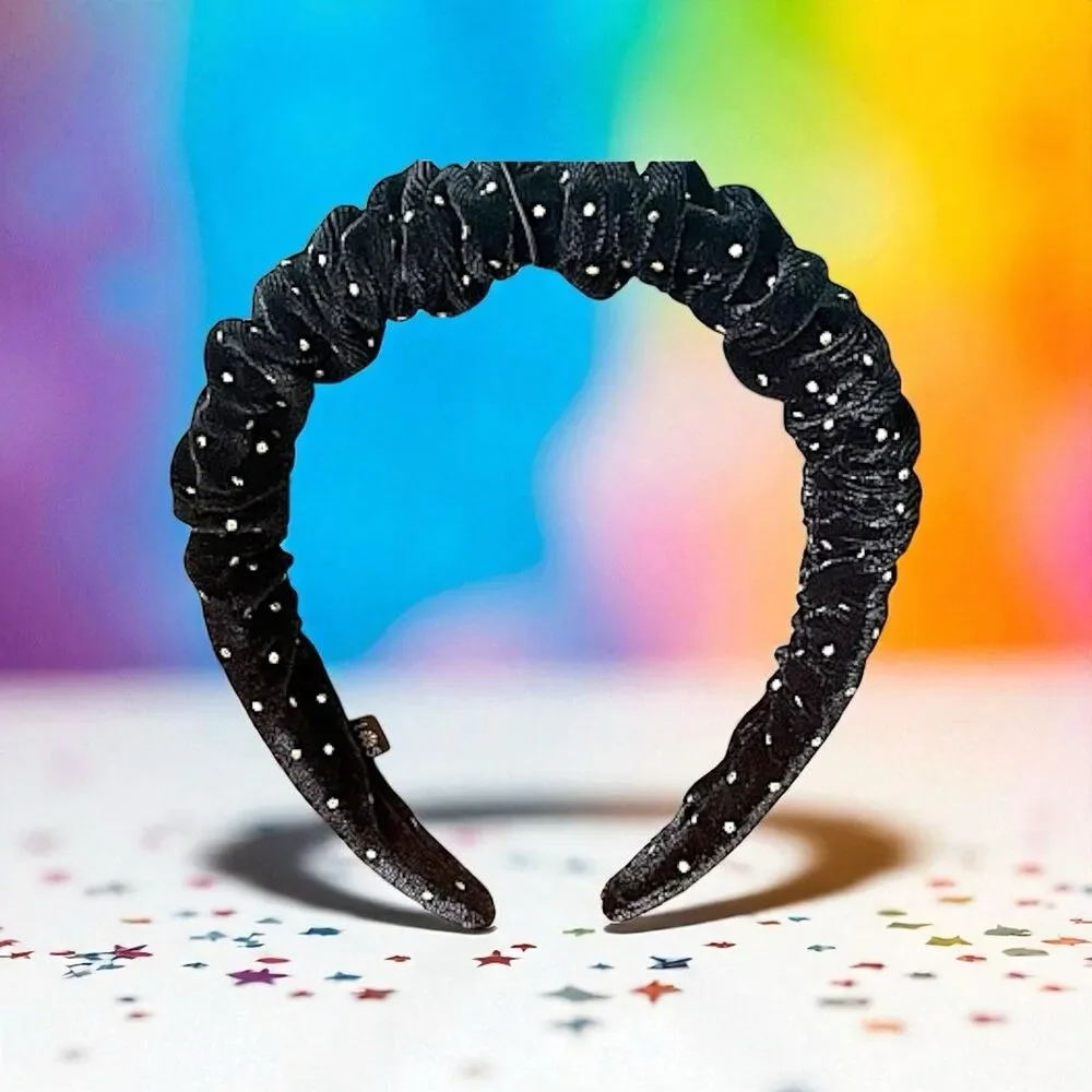 LELE SADOUGHI Jet Dot Velvet Kelly Headband BRAND NEW WITH TAGS RV $85